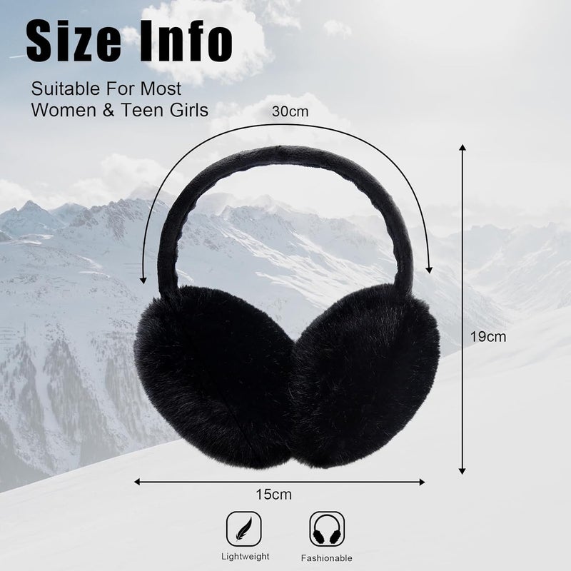YATANAM Ear Muffs for Women Faux Fur Winter Girls Earmuffs Fluffy Adjustable Ear Warmers Cute Ear Covers - Image 5